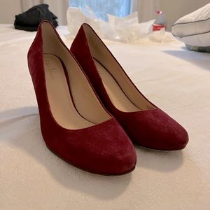 Cole Haan + Nike Air Suede Wedges in Burgundy